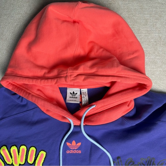 Adidas Women's 2XL Love Unites Crop Hoodie Colorblock Pullover Sweatshirt - Picture 6 of 9